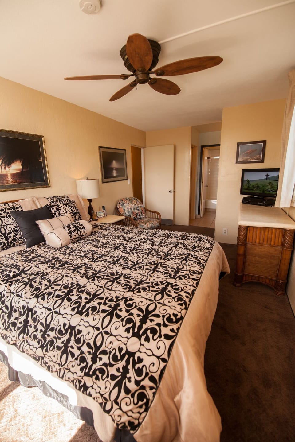 flat panel tv and fan