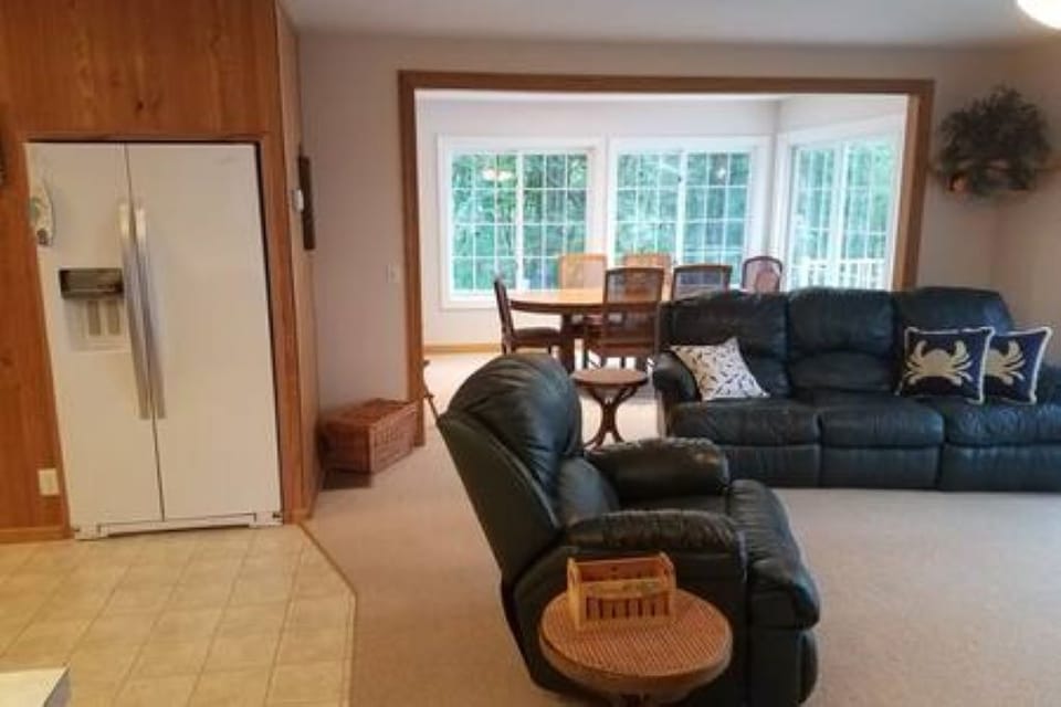 Living room and dining room