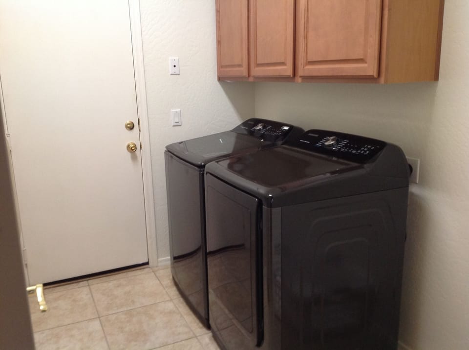 Upgraded Washer & Dryer and an extra refrigerator available for your use.