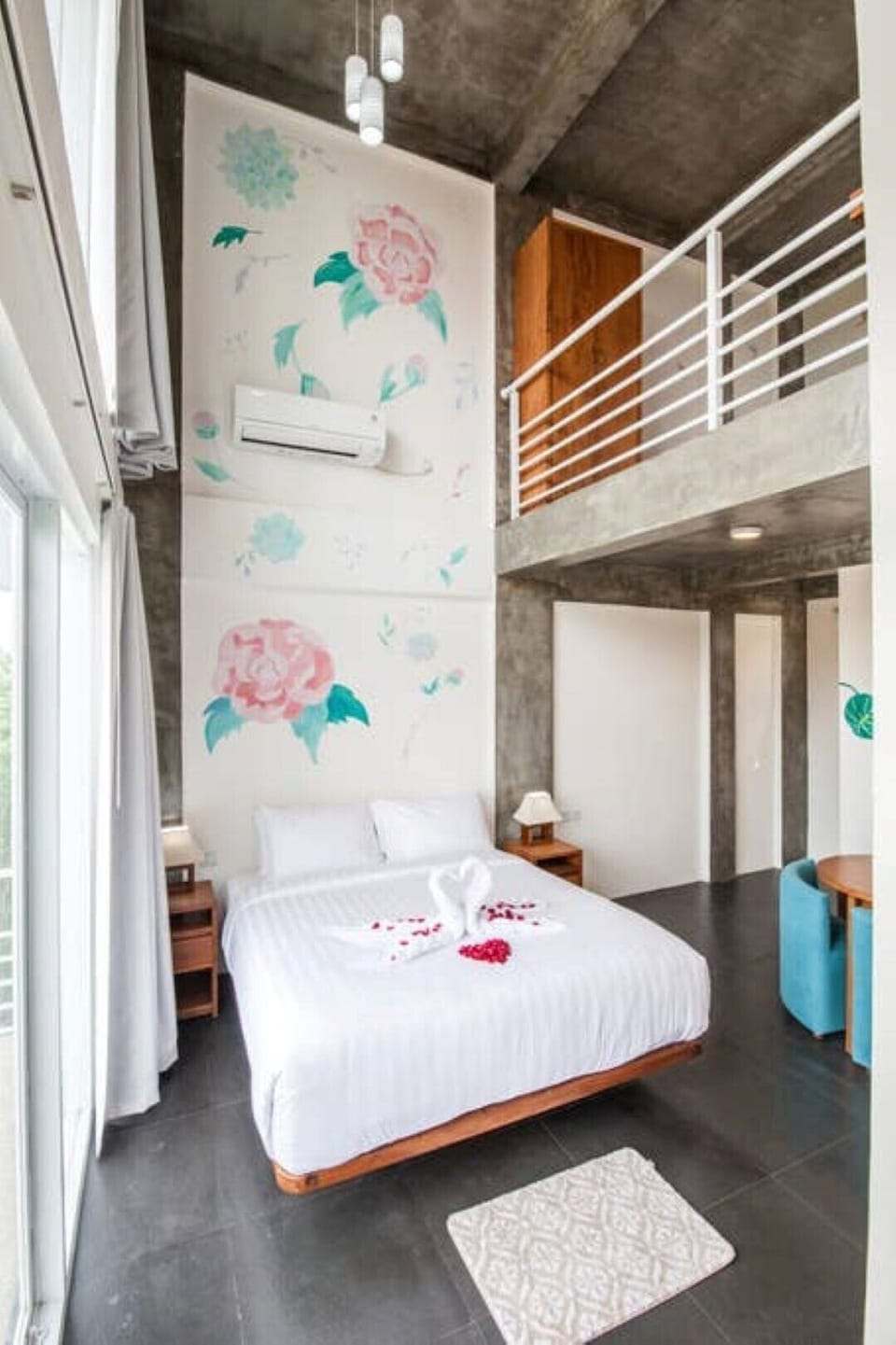 One of four loft rooms