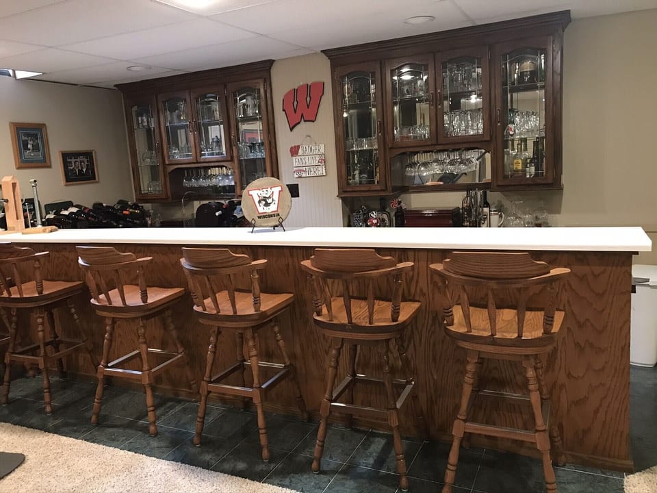 Bar area in finished basement 