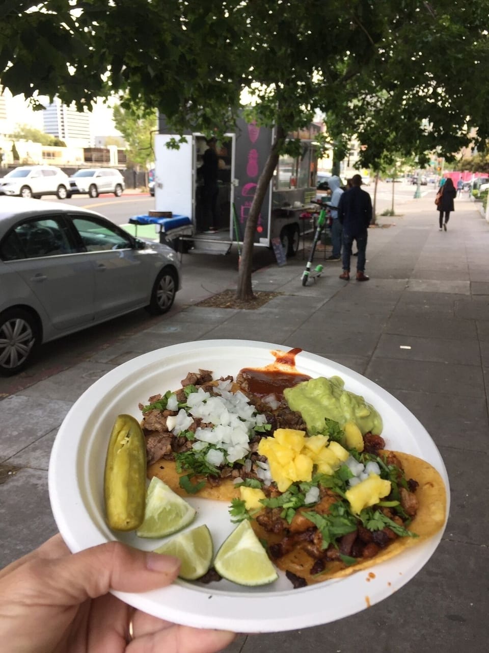 Taco night at the art festival on our street