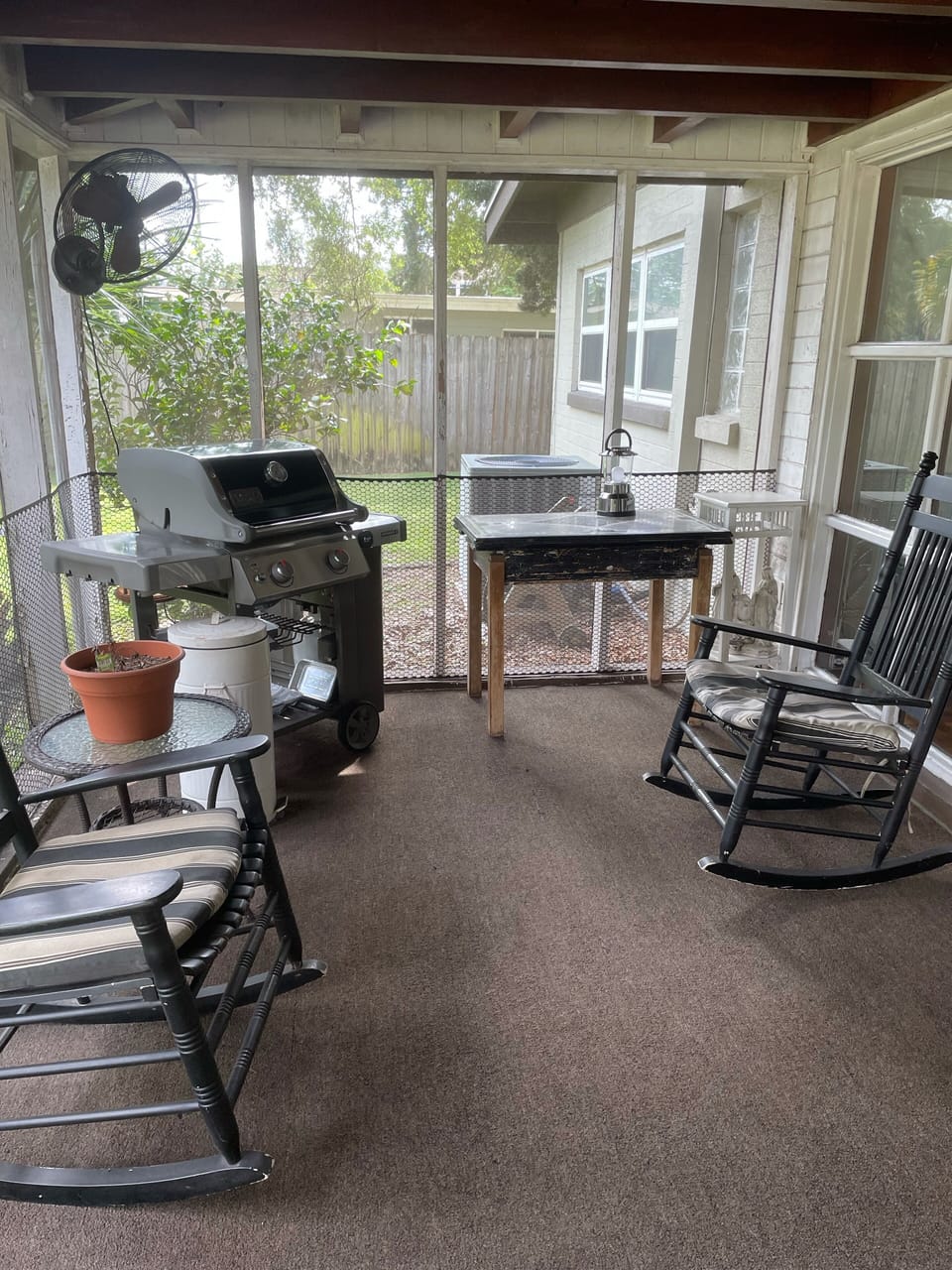 Enclosed patio for grilling 