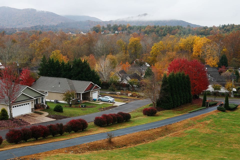 View from the covered porch and every window in the house