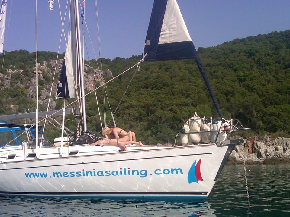 Sunbathing on deck