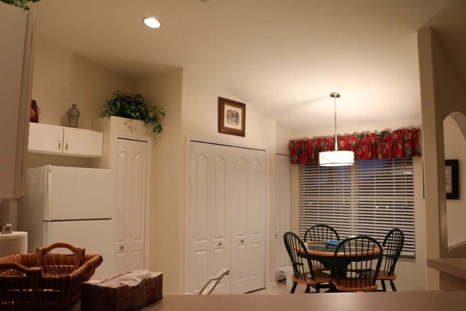 washer and dryer hidden away in the kitchen