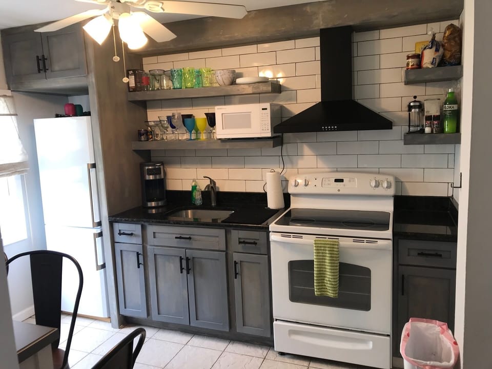 Custom kitchen with seating for 4-5 people