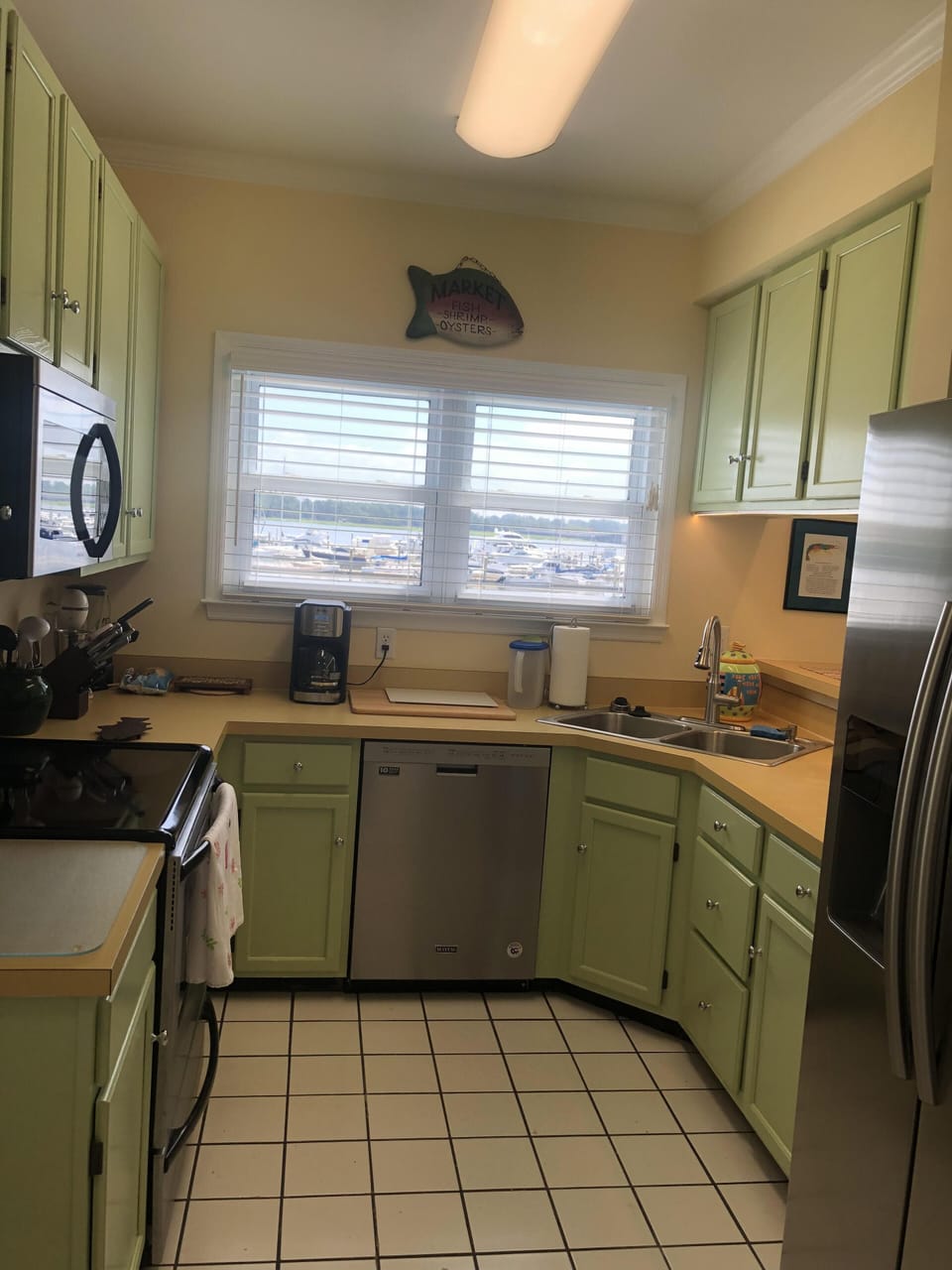 Kitchen on the water with a Great view.