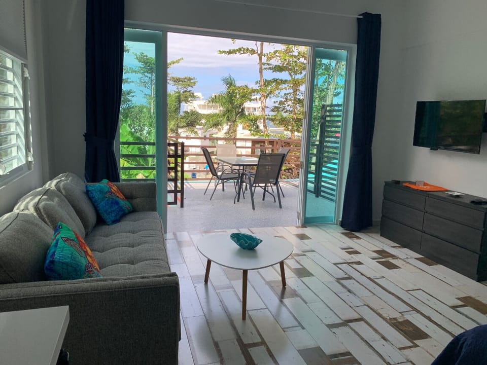 Living area and balcony doors