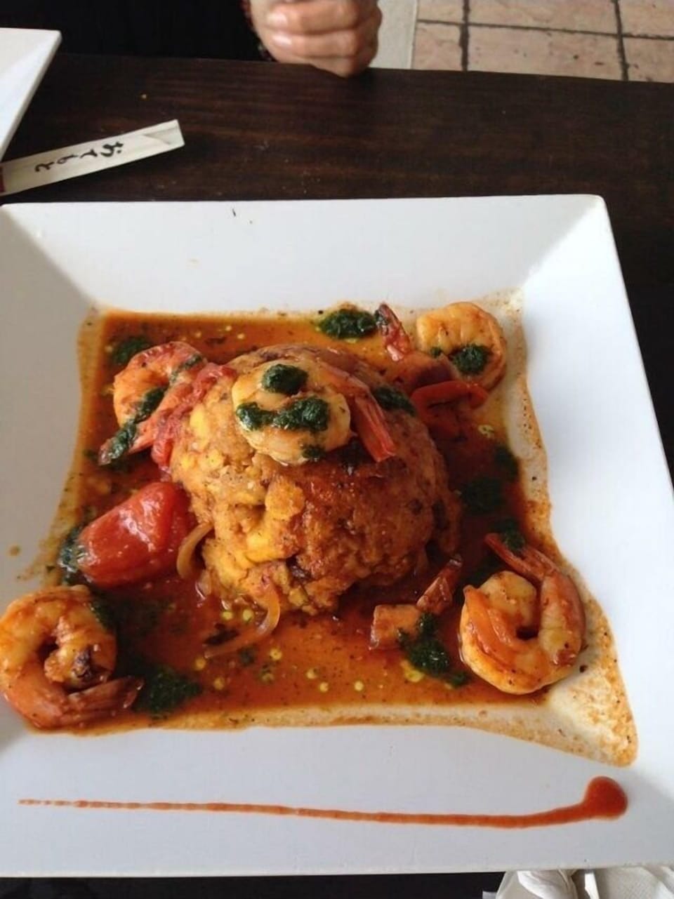 Mofongo de camarones.  An island specialty