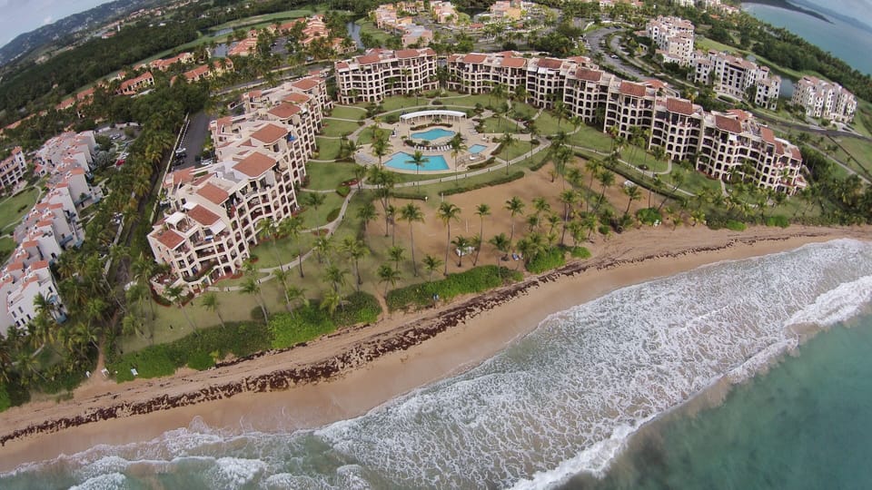 Crescent Beach Aerial. Our Unit is ground floor on the left corner of  picture.