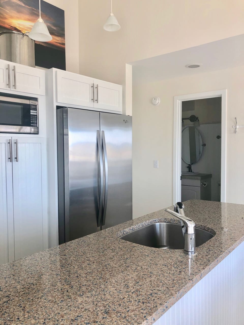 Kitchen with stainless steel appliances