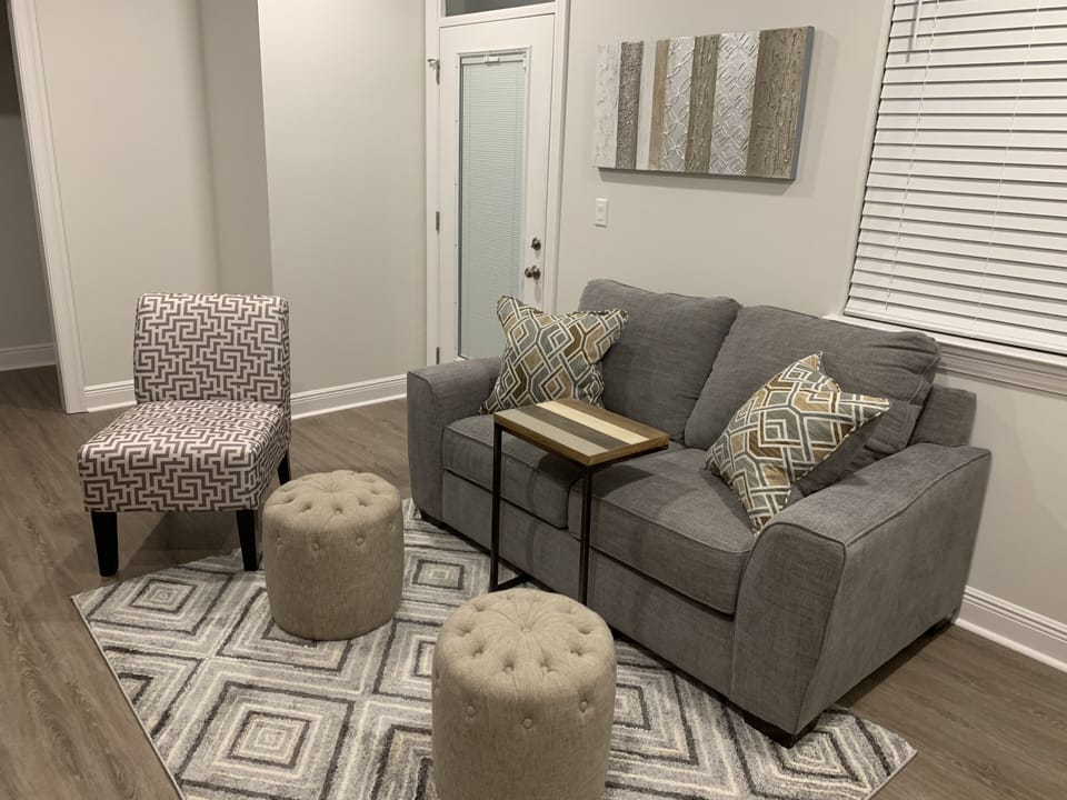 74" loveseat, 2 ottomans, and chair 