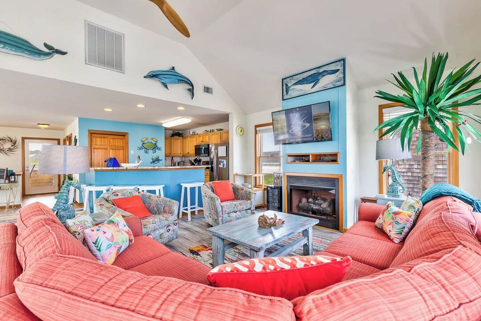 Top-Level Living Room with Deck Access