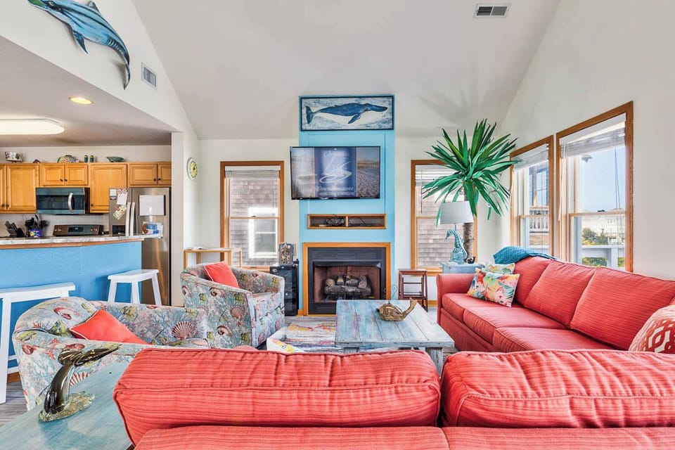 Top-Level Living Room with Deck Access