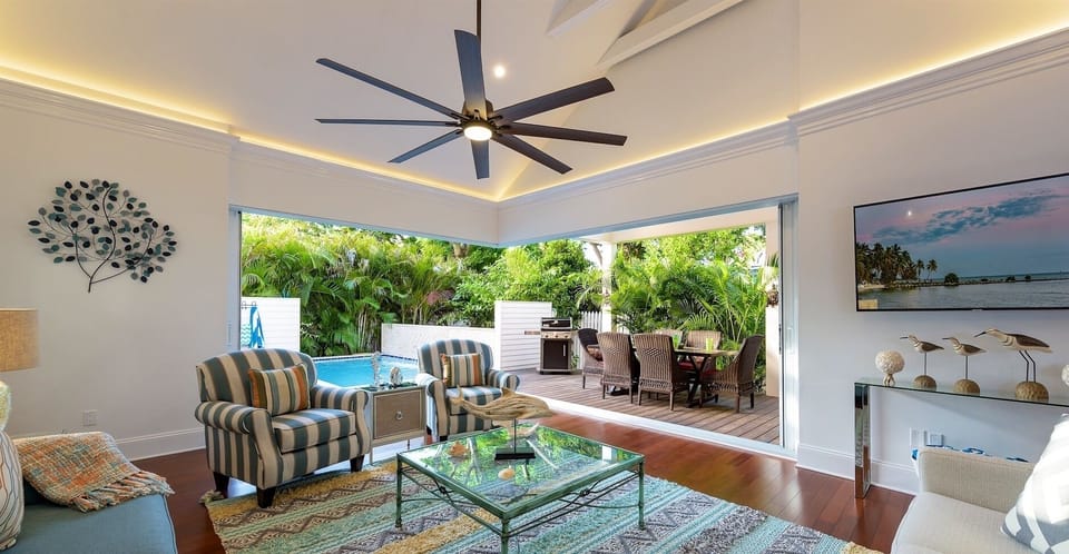 A truly spectacular feature of this home is the large sliding pocketed doors that create an epic indoor/outdoor living space, when open...