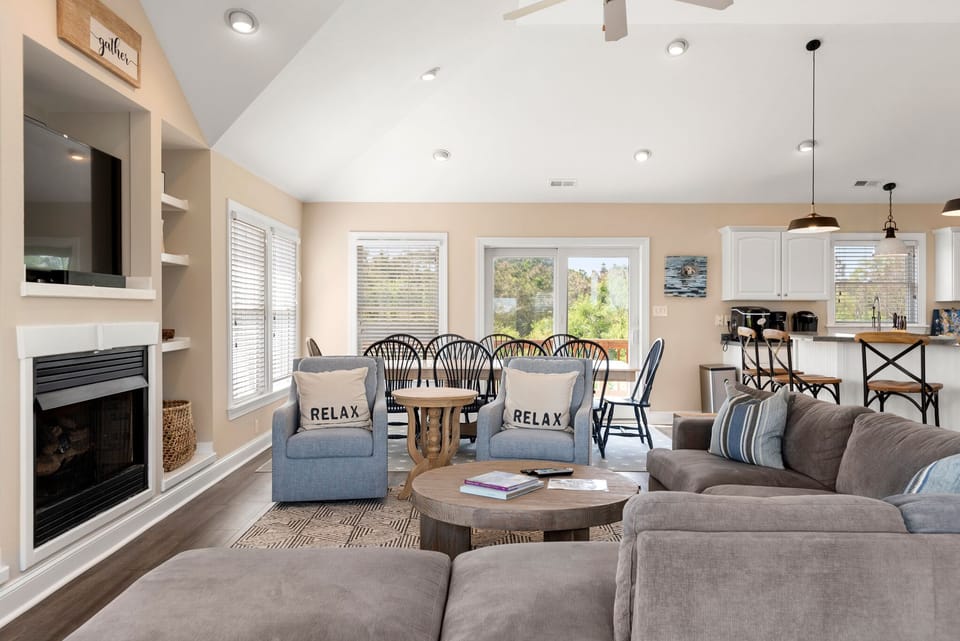 OH92: Banks Retreat  | Top Level Living Area - Fireplace Not Available For Guest Use