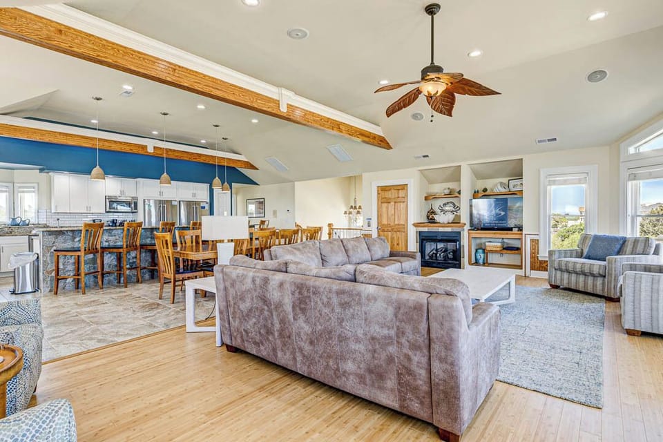 Top-Level Living Room with Deck Access