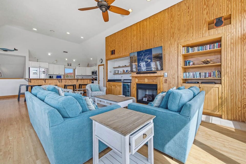 Top-Level Living Room with Deck Access