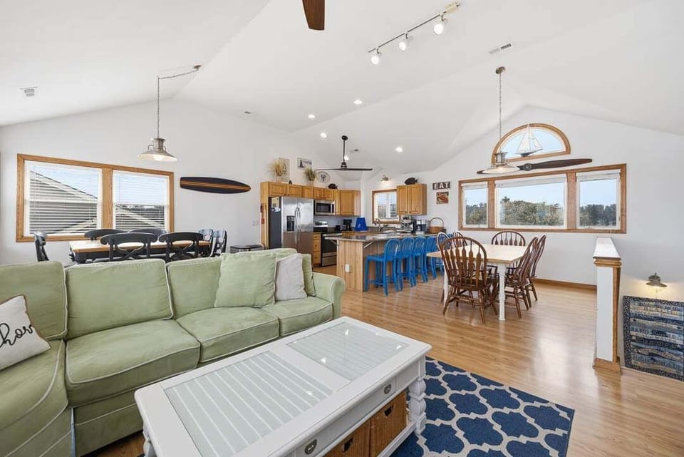Top-Level Living Room with Deck Access