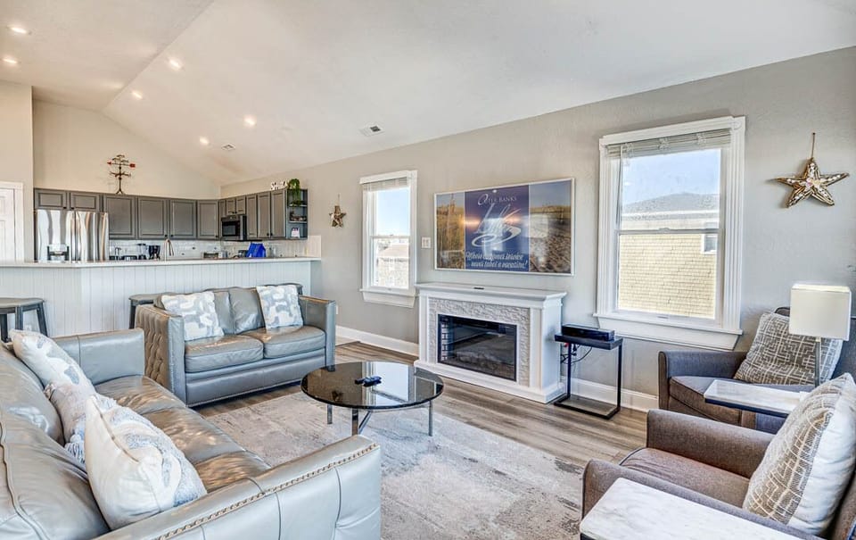 Top-Level Living Room with Deck Access