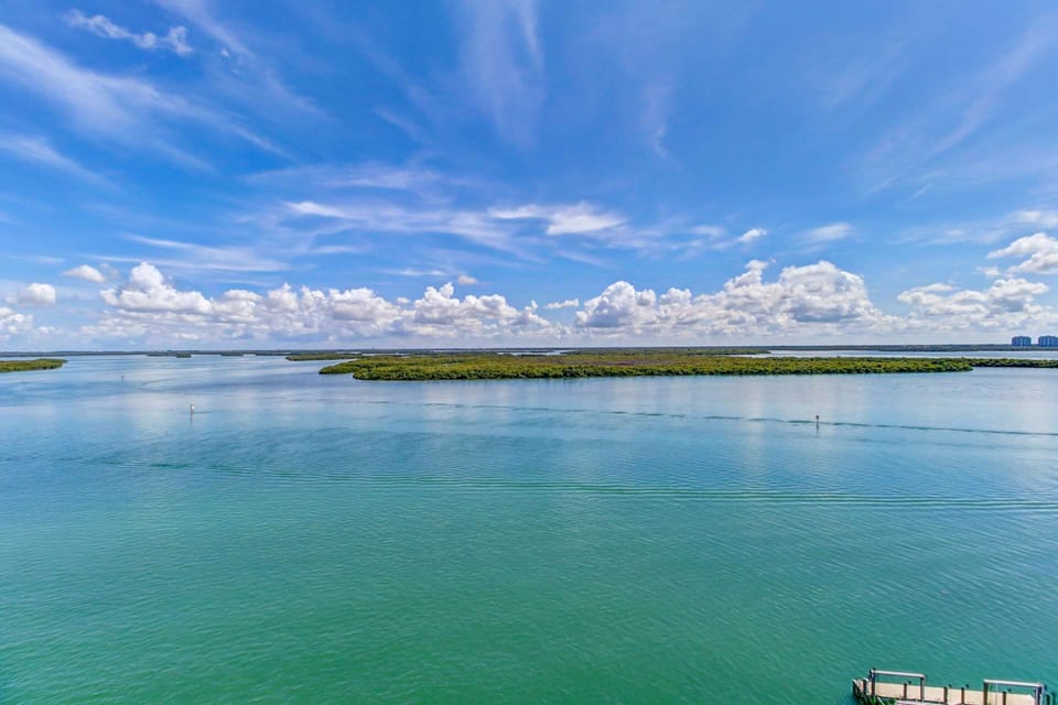 Every window and balcony vista provides a stunning 10th floor view of the Estero Bay.