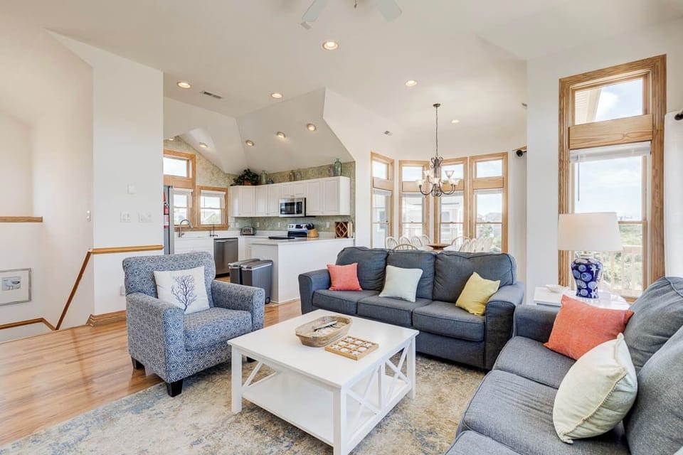 Top-Level Living Room with Deck Access