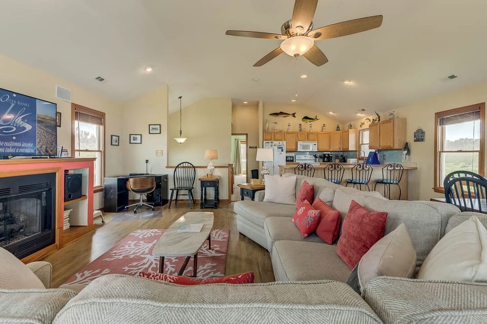 Top-Level Living Room with Deck Access