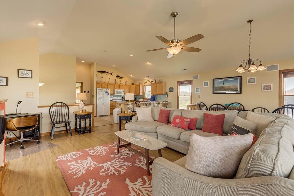 Top-Level Living Room with Deck Access