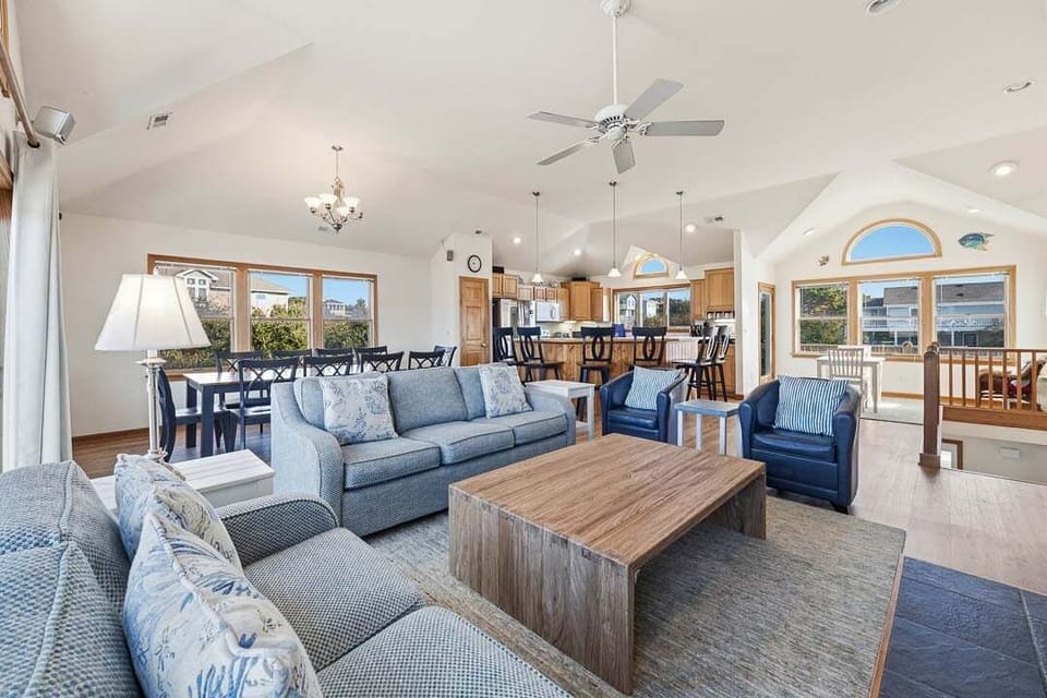 Top-Level Living Room with Deck Access