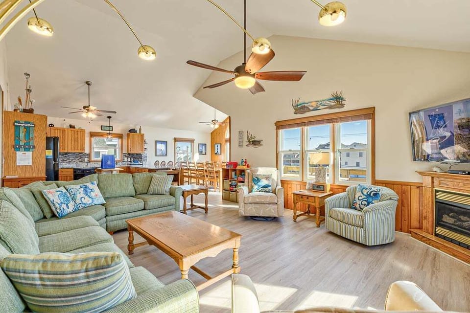 Top-Level Living Room with Deck Access