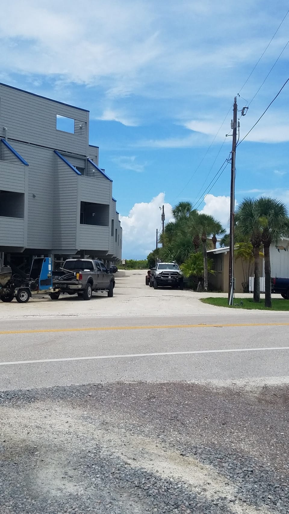 1) view across the street leading to beach access. walk across the street.