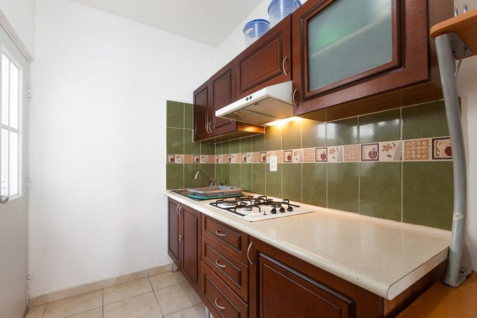 View of the kitchen which is equipped for your comfort