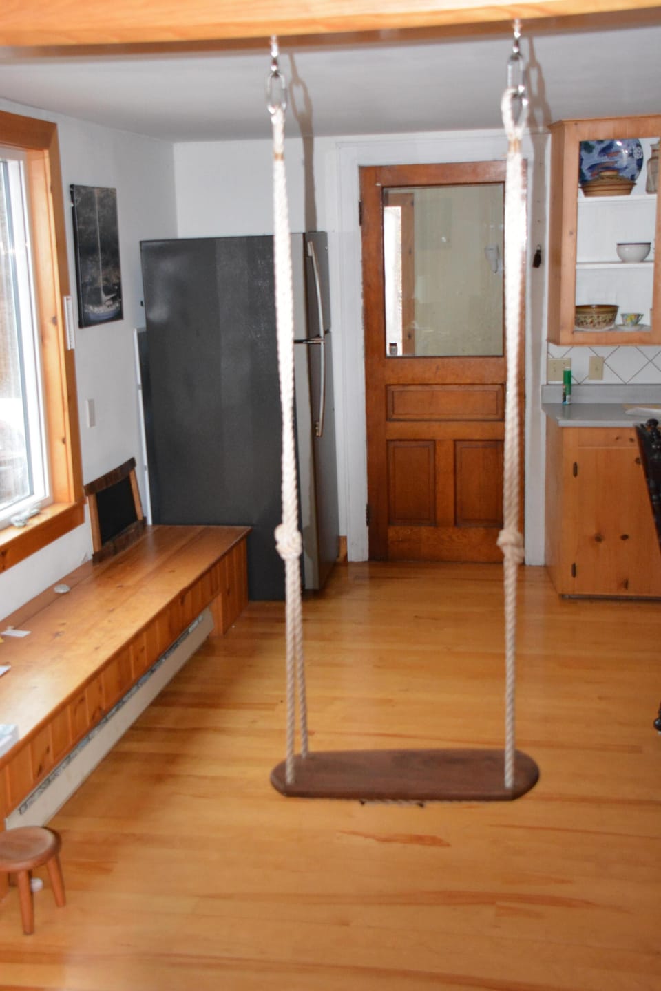 Here it is.....the Bosun's Chair.....now an indoor swing!