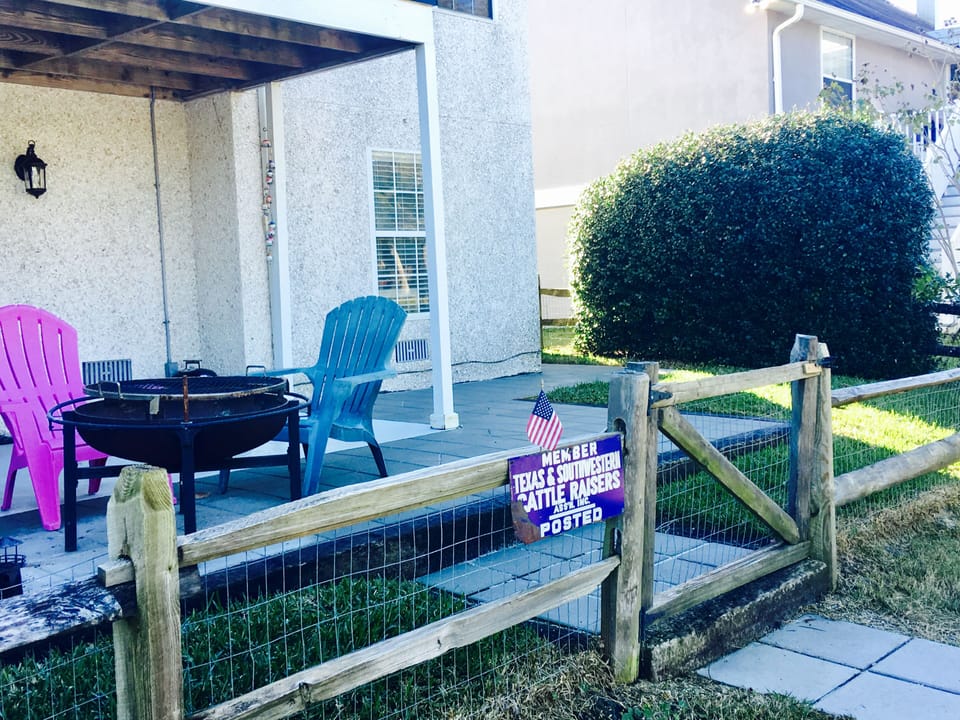 Fenced in back yard