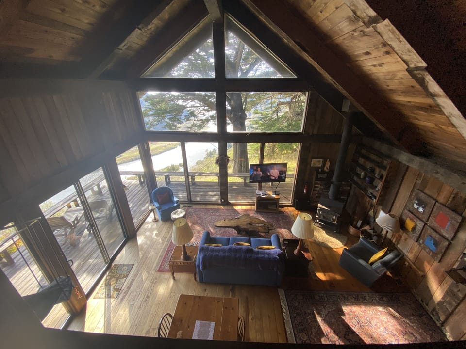 Looking down from loft bedroom