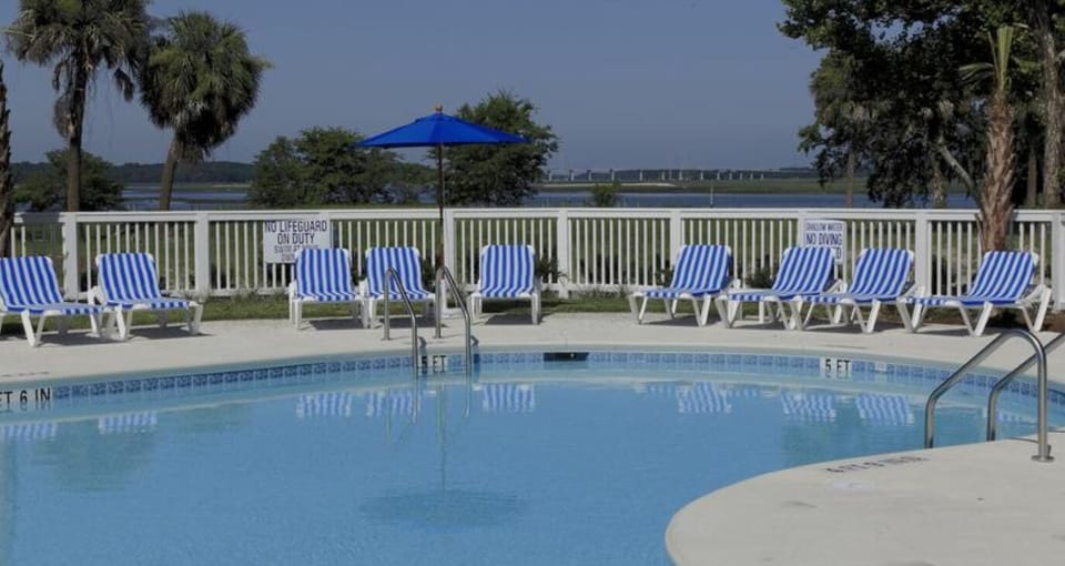 Waterway views from the Pool area