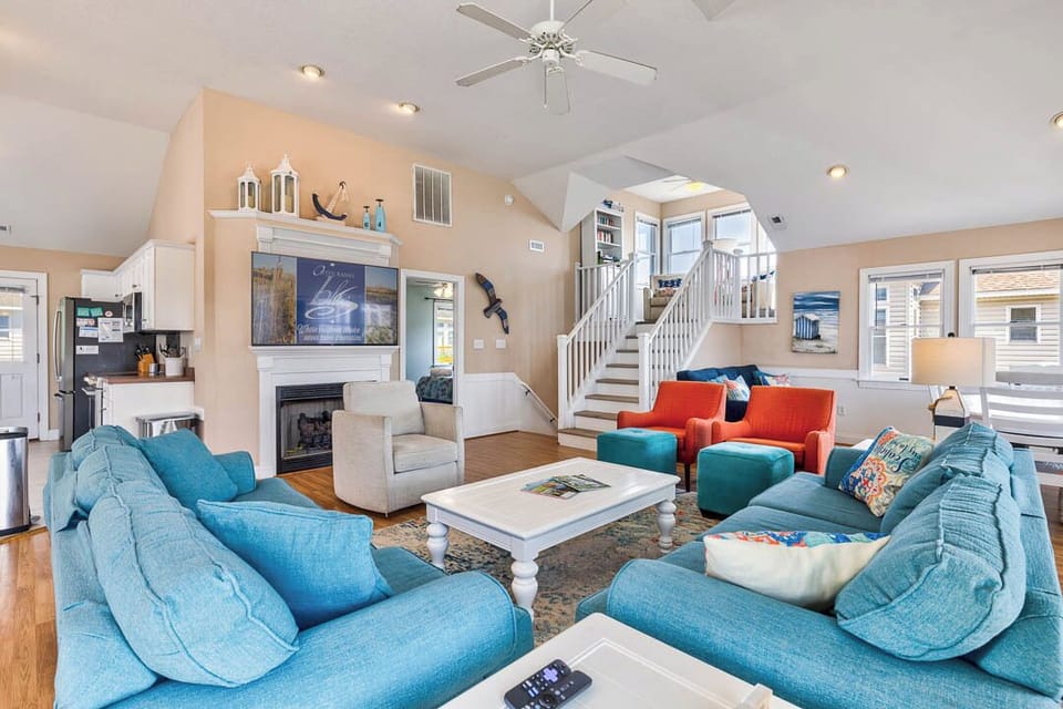Top-Level Living Room with Deck Access