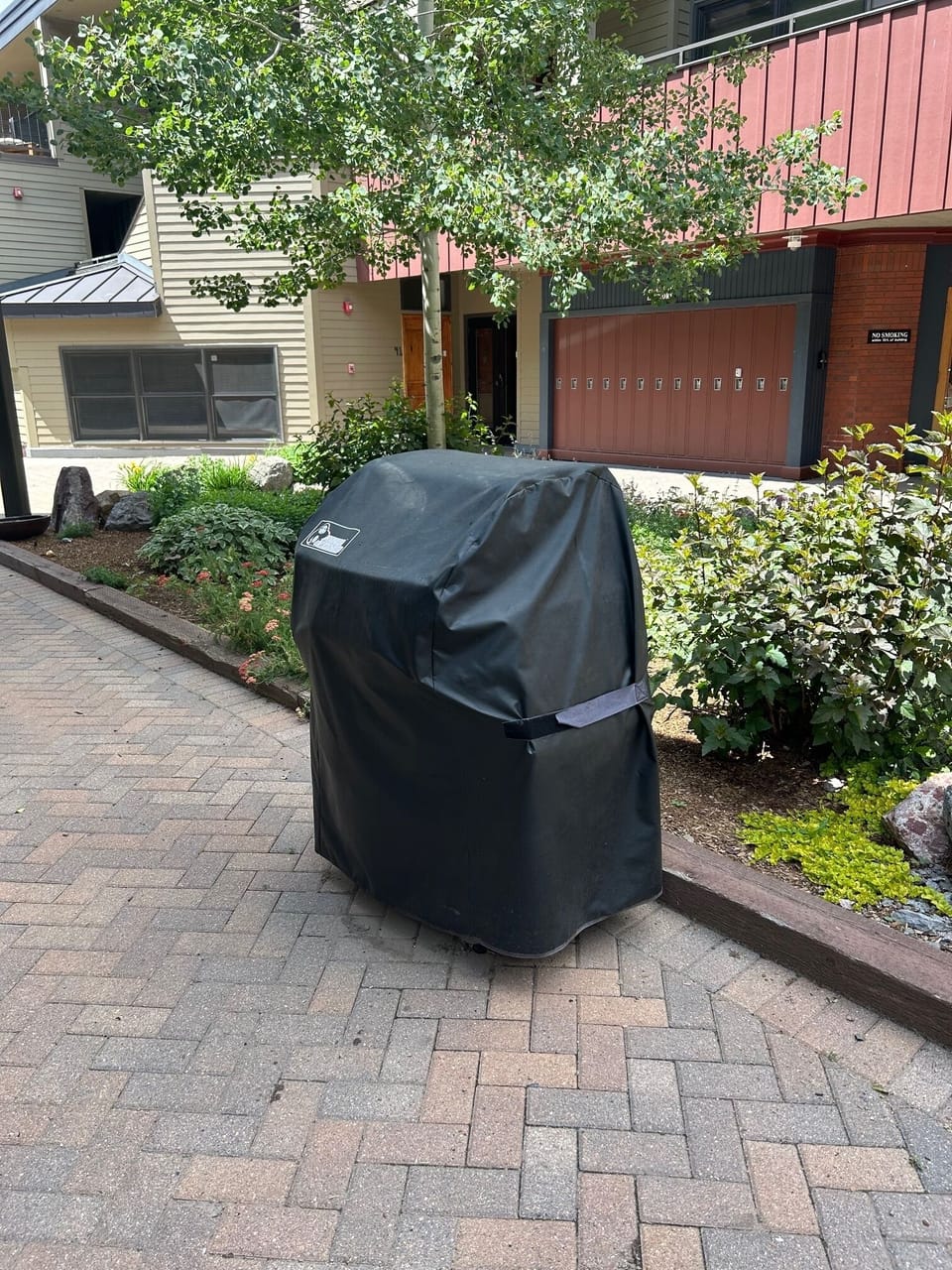 Gas grill included. Right at the foot of your stairs for your personal use.