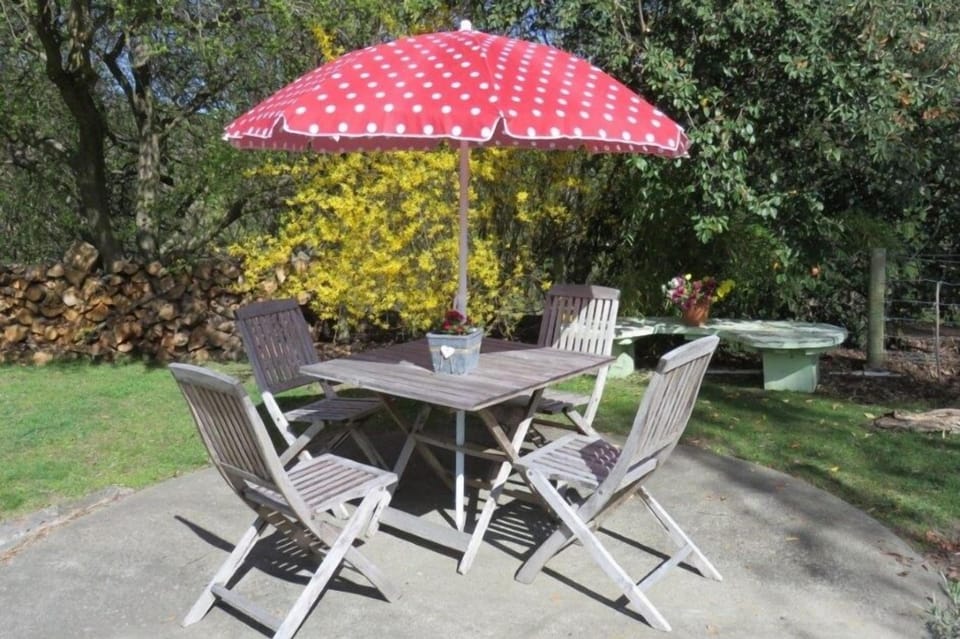 Private outdoor seating and bbq area