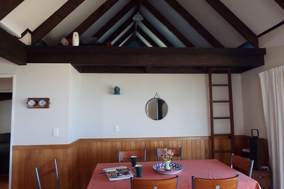 From lounge - dining with mezzanine sleeping area above!