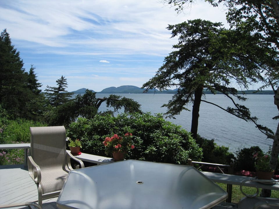 Deck and table.