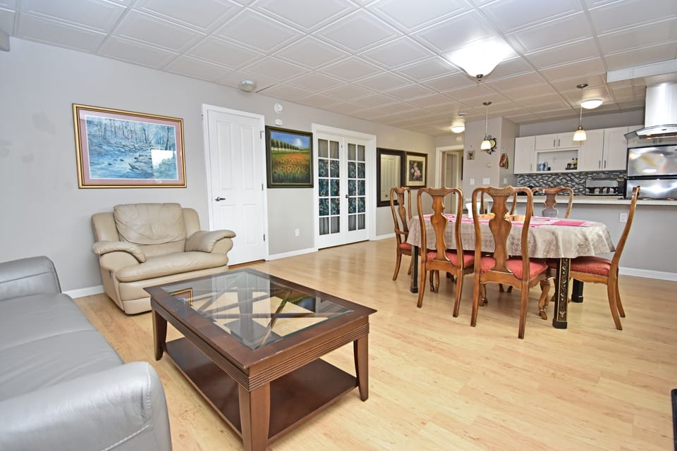 open floor space for dining and living room