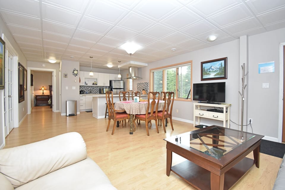 open floor space for dining and living area