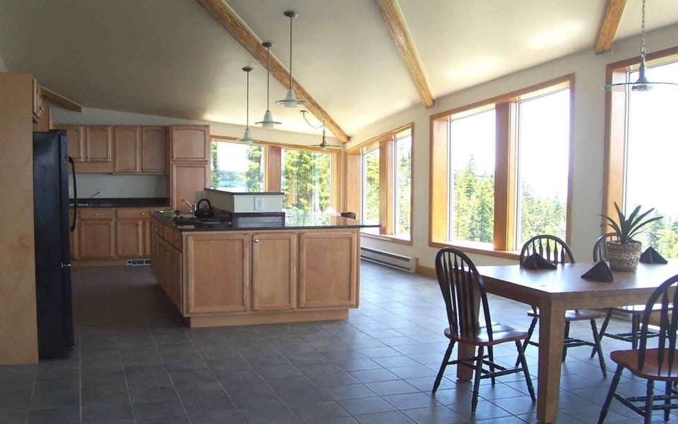 Kitchen and dining (same views as living area)