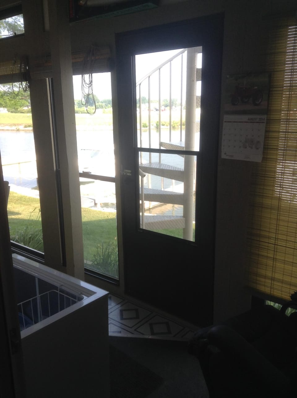 Bedroom looking out through porch