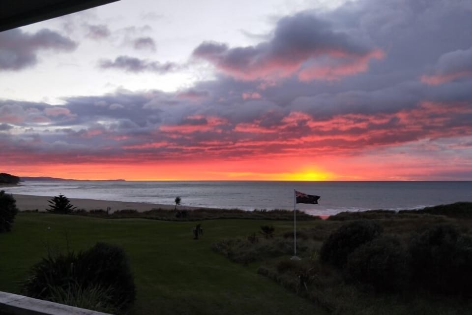 
sun rise from the deck
