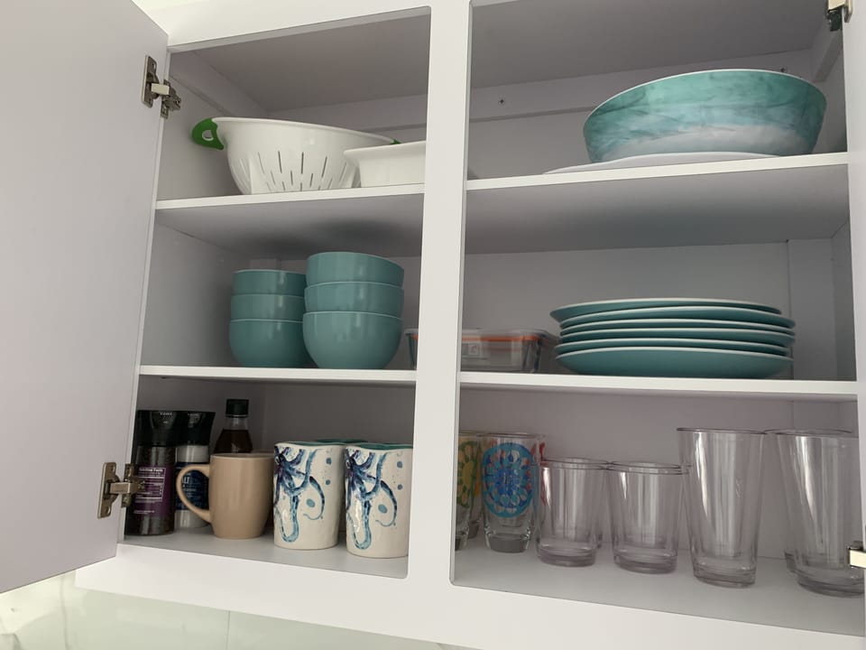 Fully stocked cabinets