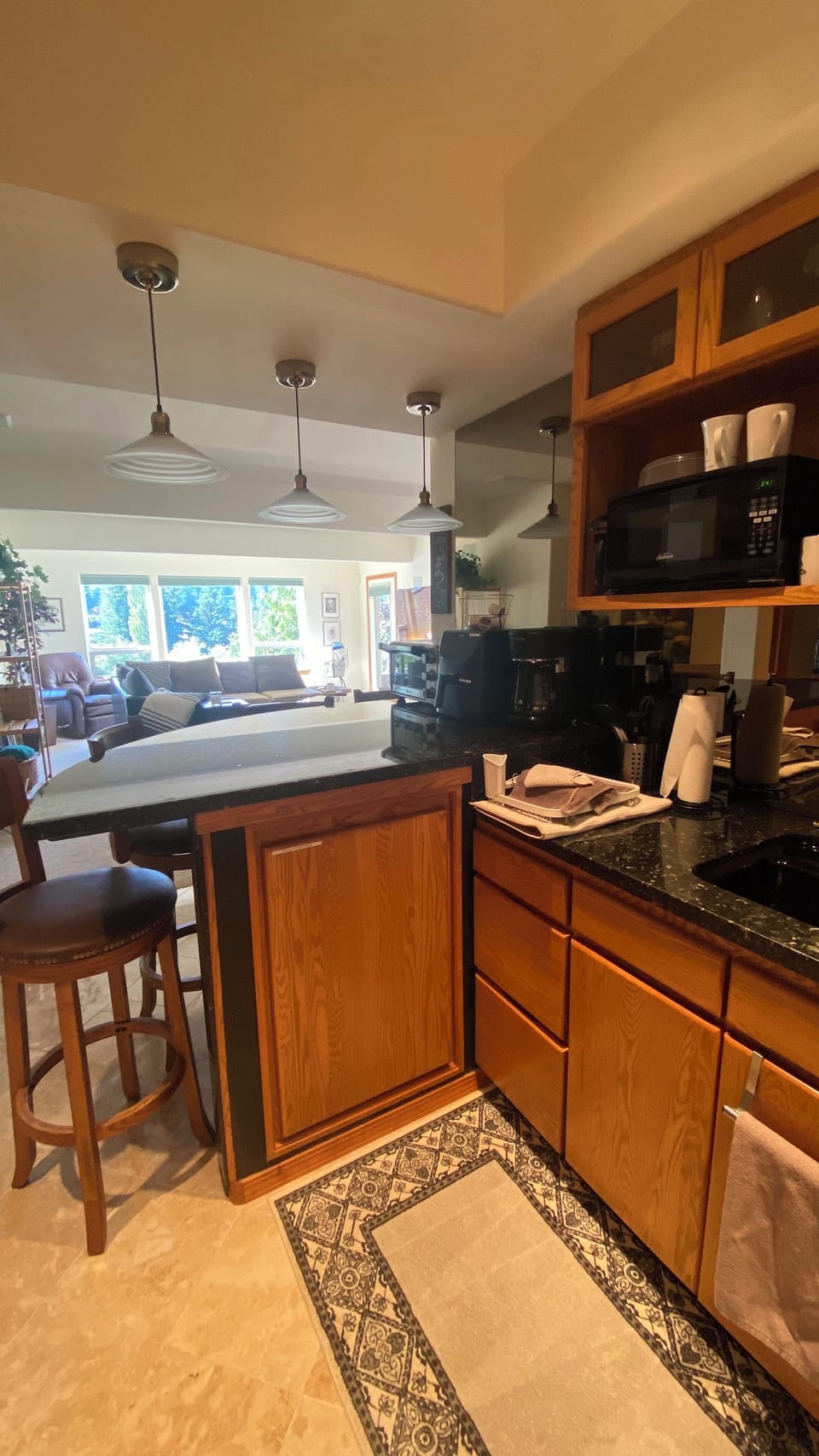 Kitchenette with view to living room room