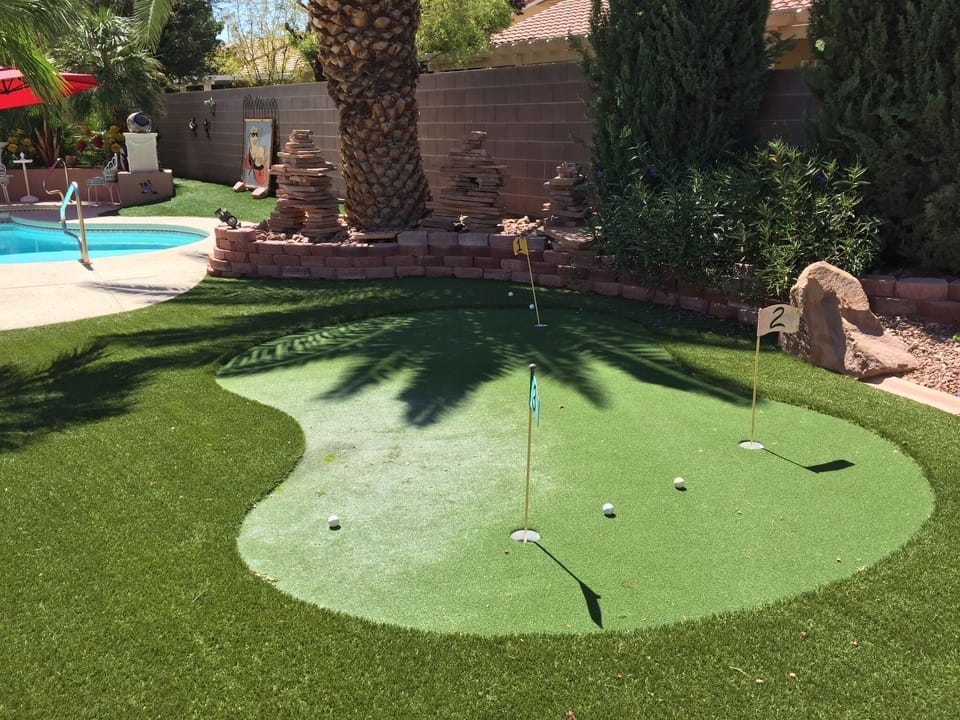 Practice your putting, and then have a swim!